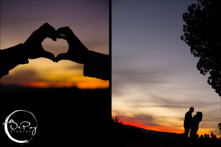 Sedona wedding, wedding, engagement photo, Arizona wedding, engagement, DePoy Studios, love, couple, sunset, hearts, Flagstaff wedding photographers 