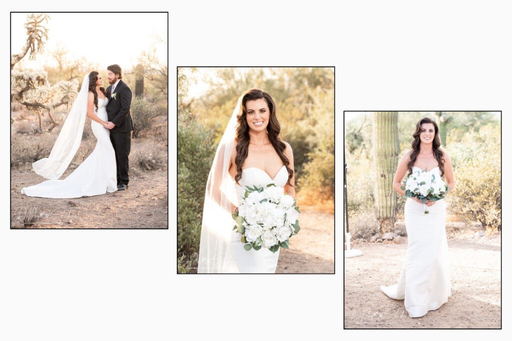 Bride and Groom Desert wedding Portrait by DePoy Studios