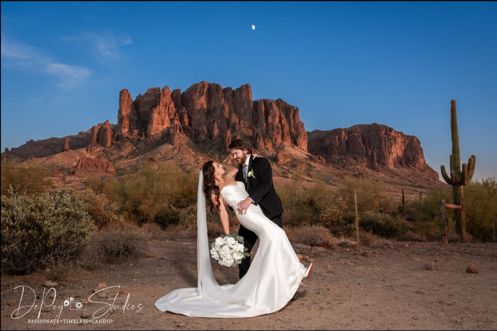 Lost Dutchman State Park wedding and wedding photographer, DePoy Sutiods. 