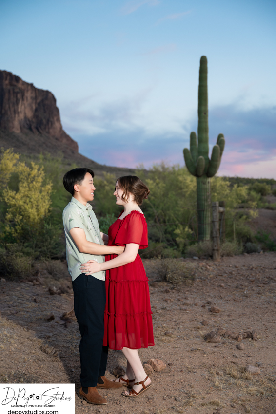 Lost Dutchman couple photos at sunset
