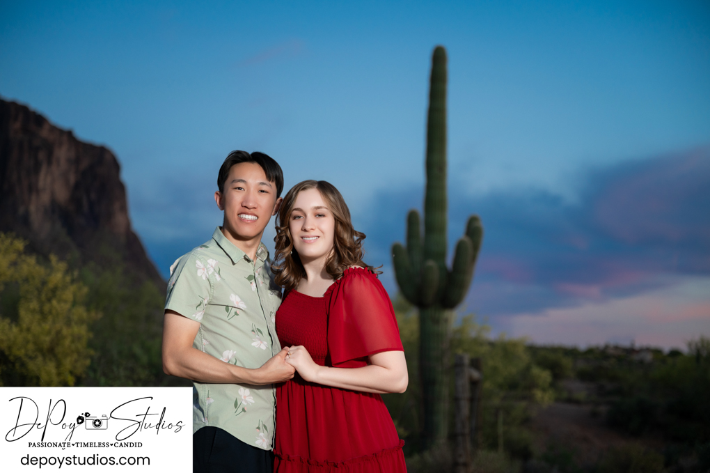 Lost Dutchman State Park engagement photographer in the desert.
