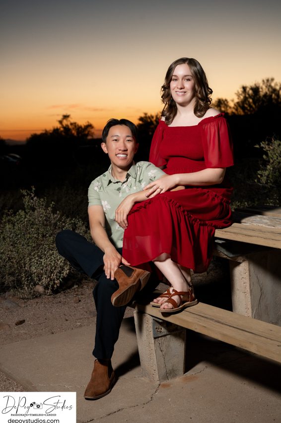 Lost Dutchman couple photos at sunset
