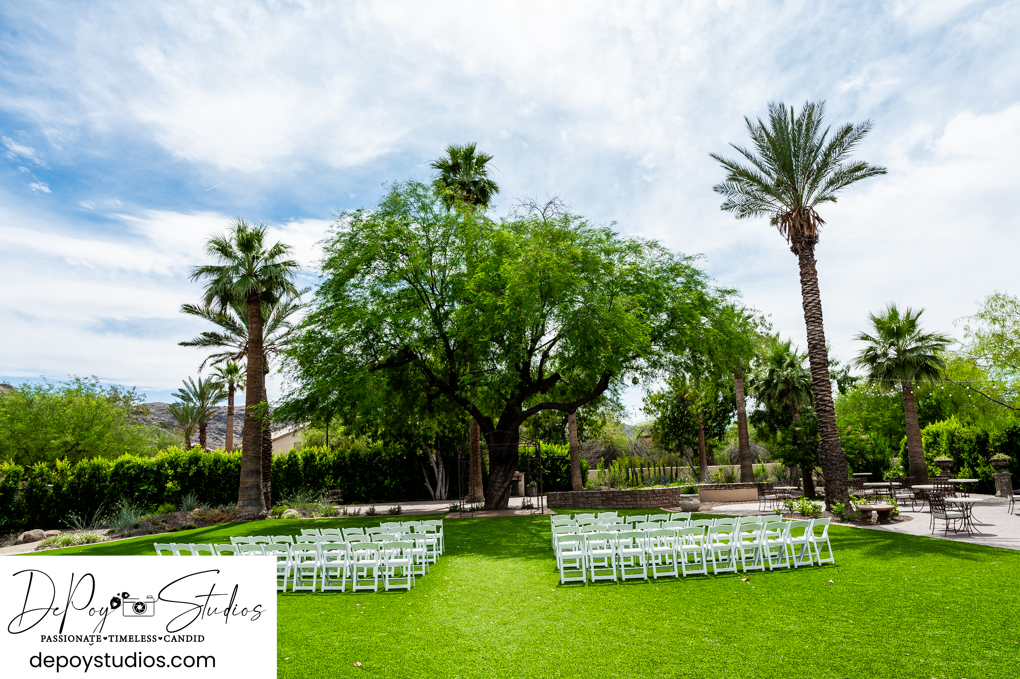 lush greenery wedding ceremony at Secret Garden