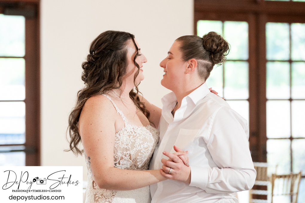 romantic same-sex wedding first dance photos