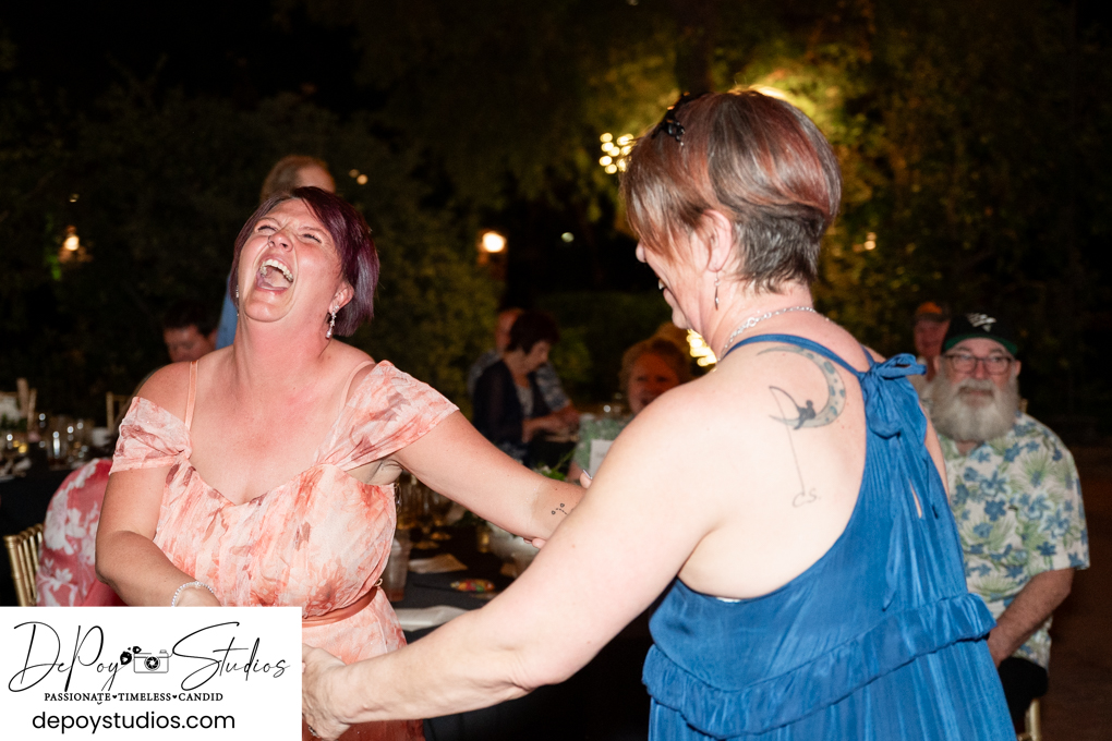 nighttime wedding reception